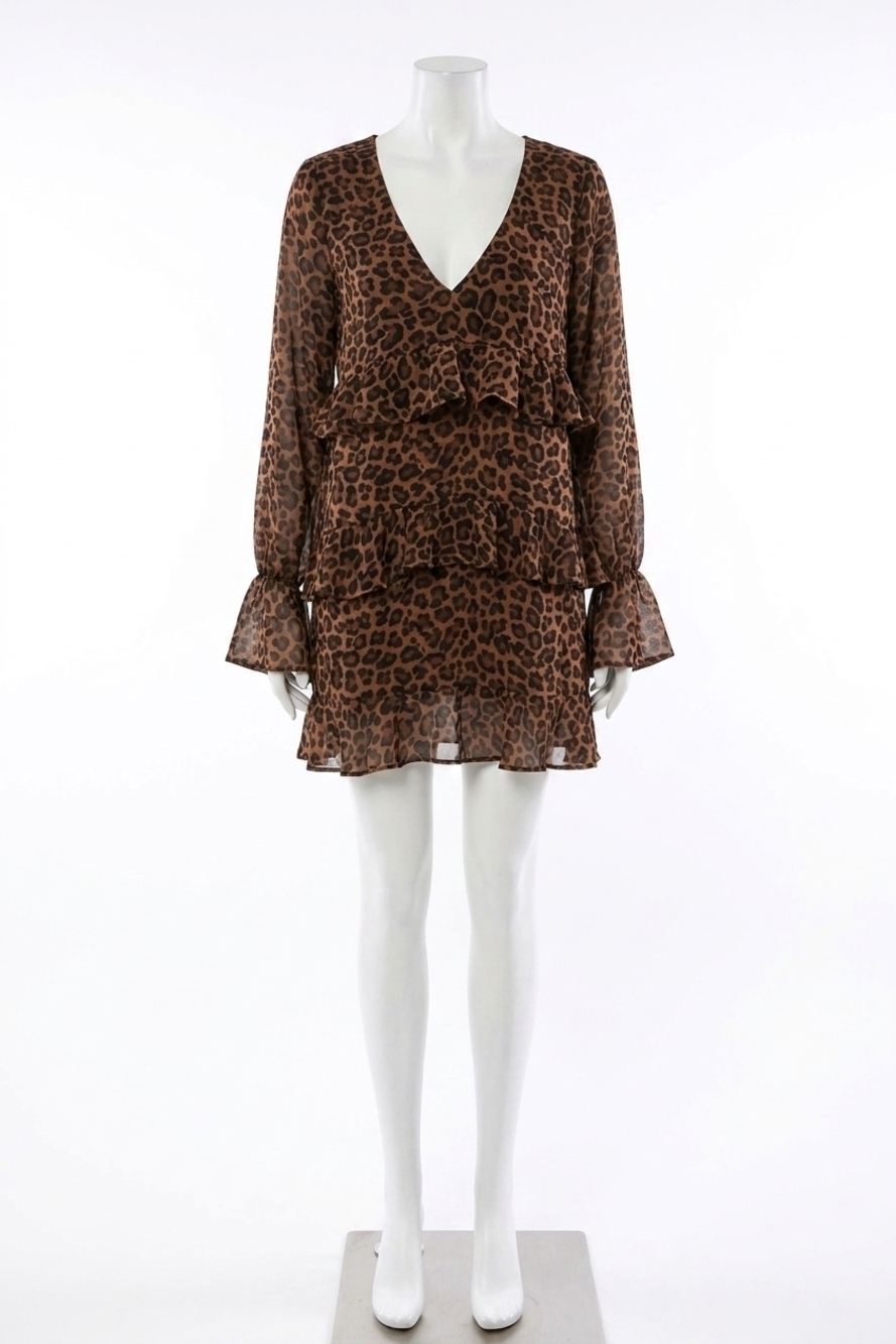 NEW SHOW ME YOUR MUMU fleetwood mini dress in leopard latte